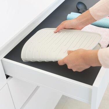Килимок для сушіння посуду Brabantia, силікон, світло-сірий, 32,5 x 44 x см