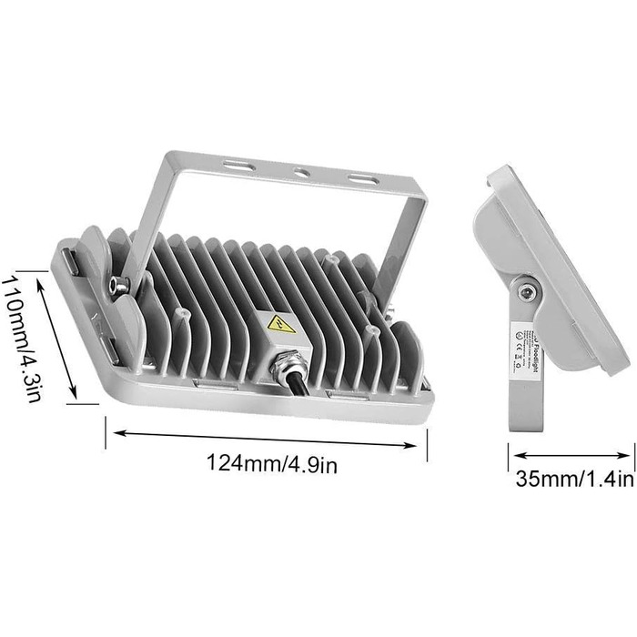 Світлодіодний прожектор Sararoom 30W, 4000 Лм, IP65, тепле біле світло, 48 LED, для вулиці, саду, гаража, спортивного майданчика