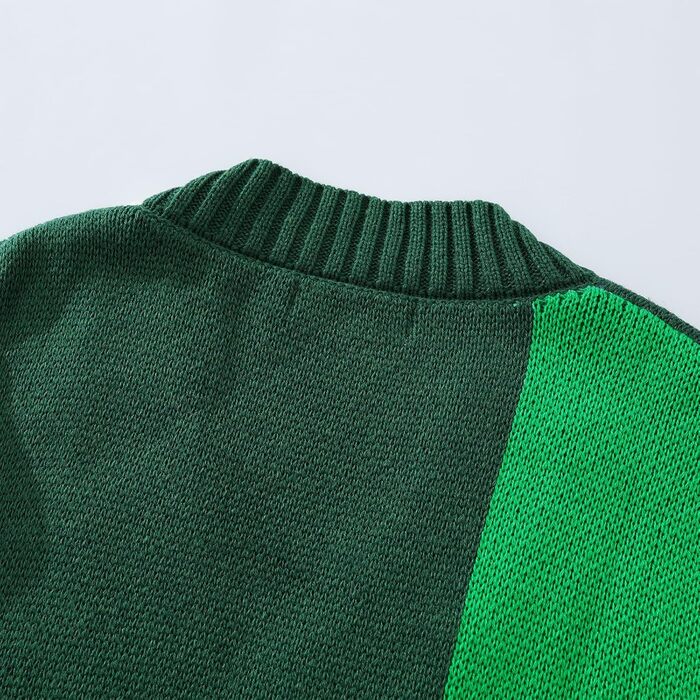 Чоловічий в'язаний кардиган Gurunvani з довгими рукавами та ґудзиками (M, Ks06green)