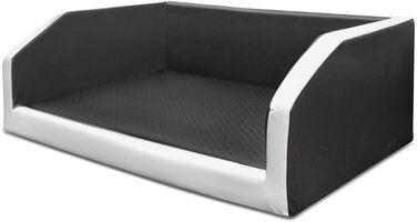 Преміум лежанка для собак Mayaadi-Home - 100 x 70 x 38 см | Лежанка для собак в авто | Лежанка в багажник з захисним покривалом | Чорно-біла, розмір M (100x70x38 см)