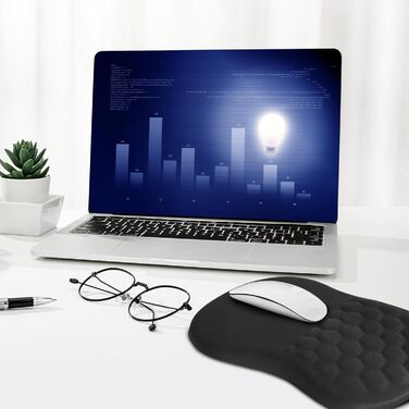 Підставка для зап'ястя Gimars під клавіатуру та мишу з Memory Foam, ергономічна, чорна