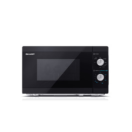 Мікрохвильова піч Sharp YC-MG01E-B з грилем, 20 л, 800 Вт, 1000 Вт гриль, ручне керування, чорна