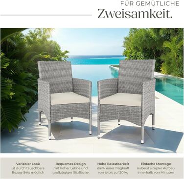 Tectake 2-Piece Rattan Garden Chair Set
