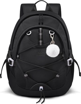 LOVEVOOK Рюкзак для підлітка, шкільний рюкзак для дівчинки 5 клас, рюкзак для дитини з нагрудною стрічкою, легка жіноча сумка, дитячий рюкзак LOVEVOOK від 8 років для школи, університету, дозвілля, 15.6' (Чорний, 17,3 дюйми)