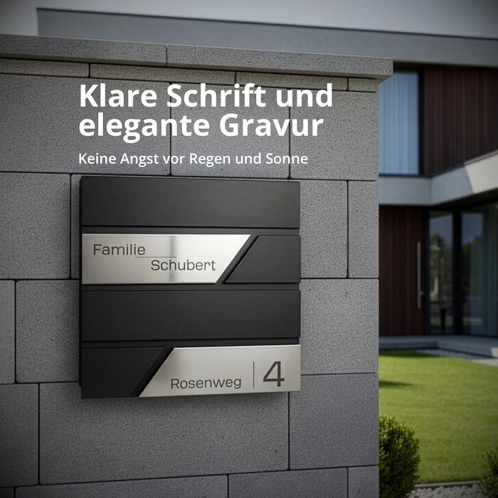 Поштовий ящик Grafner Premium персоналізований RAL 7016 з газетницею та 2 ключами, антрацитовий, з гравіюванням (ім'я, вулиця, номер будинку), комплект для монтажу