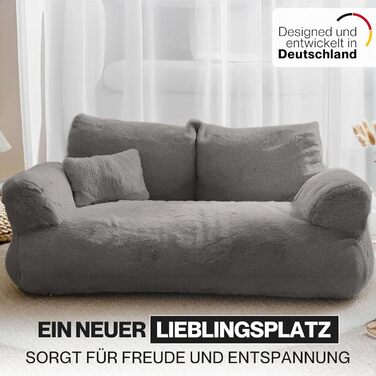 Кішка Софа Simba для котів та собак сірого кольору | З міні-подушкою | 70x48 см | Ліжко для котів та собак | М'яке, з достатньою підкладкою | Знімний чохол