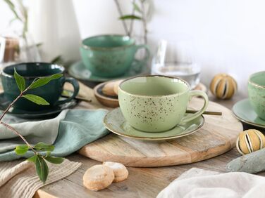 Набір посуду CreaTable Serie Nature Collection 8 предметів для 4 осіб, капучіно, кераміка, для мікрохвильовки та посудомийної машини