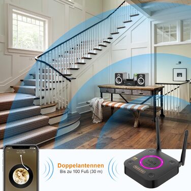 1Mii Bluetooth 5.1 Аудіо Адаптер з Низькою Затримкою aptX, 3D Surround, для Підсилювачів, Ламп, RCA AUX, Оптичний, Коаксіальний