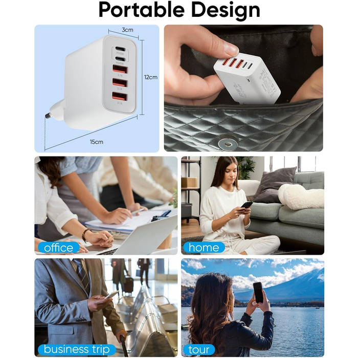 Зарядний пристрій GaN III 140W/100W USB-C 10-в-1, PD, QC20W для MacBook, iPad, iPhone, HP, Samsung Galaxy та інших пристроїв