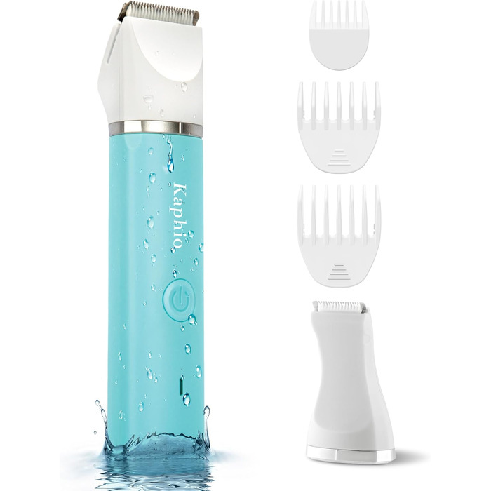 Електричний триммер для бікіні для жінок – 2-в-1: триммер та бритва для інтимної зони. Вологостійкий (IPX7), для подорожей та душу. Зелений колір