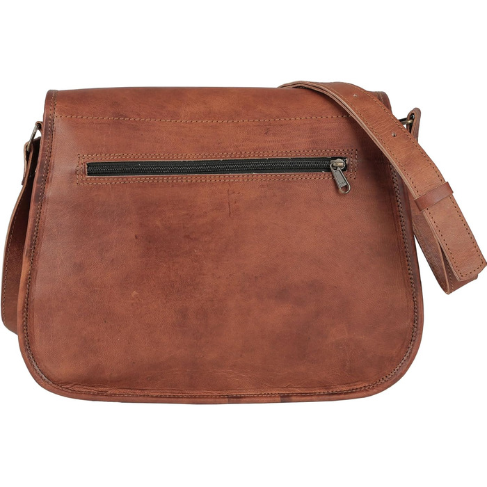 Сумка жіноча шкіряна KPL 14 дюймів через плече, крос-боді, тоут для подорожей Braun