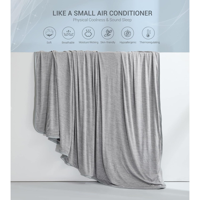 Охолоджуюча ковдра Marchpower Arc-Chill 3.0, 150x200 см (сіра) / 220x240 см - літня, для дому, дитяча, плед для дивана та подорожей