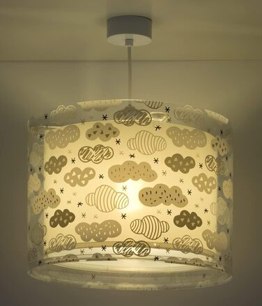 Dalber Kids Lamp Pendant Light Chandelier Clouds Grey Children's Room Lamp, 33 x 33 x 25 cm