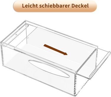 AITEE Acrylic Cosmetic Tissue Box: 25x13x9 cm Clear Tissue Box with Magnetic Lid for Dining Room, Bathroom, Bedroom, Office, Coffee Table, Car