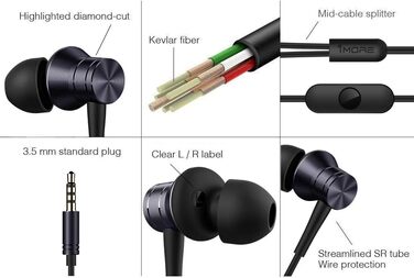 Навушники 1MORE Piston Fit E1009, Stereo Bass, з мікрофоном та пультом, сумісні з iOS та Android, чорні