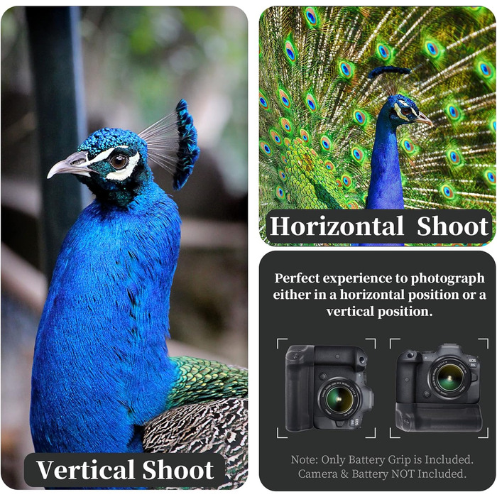 Вертикальна ручка Hersmay для Canon EOS R5 R5C R6 R6 Mark II з підтримкою LP-E6/LP-E6NH/LP-E6N акумуляторами