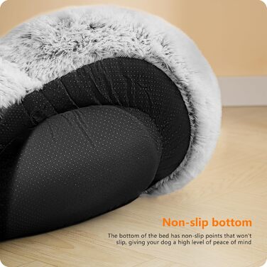 Ортопедичне ліжко для собак круглої форми, м'яке ліжко-лежанка для собак та котів, ліжко-софа Donut, зручний кошик для собак, можна прати, діаметр 70 см, сірий колір, розмір 70 x 70 x 20 см
