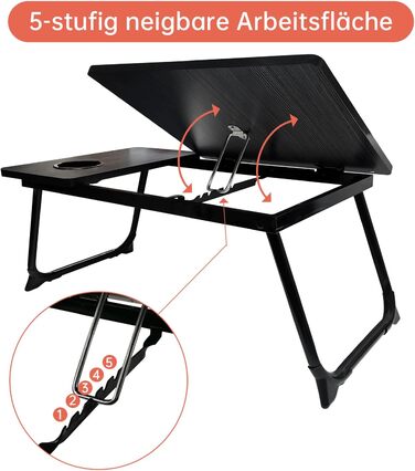 Складаний столик для ноутбука: портативний Lapdesk для ліжка та дивану з підстаканником