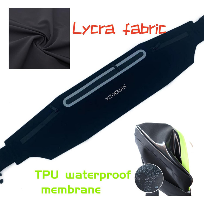 Пояс для бігу з водонепроникним, регульованим, еластичним ремінцем, кишеня, стійка до поту, для телефонів та різних розмірів талії, велика місткість, біг, тренування, на відкритому повітрі (Рожевий)