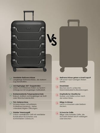 Чемодан тріумф SMARTBOX Hartschalen Check-in XL, 76 см, 111-120 л, розширюваний, з TSA-замком, з поліпропілену, 4 колеса, чорний