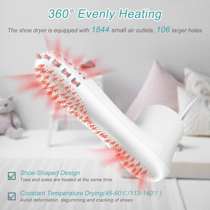 Ozon Shoe Dryer Electric Boot Dryer Shoe Warmer Boot Warmer - Ozone Deodorizer with Timer Function | No Noise | Strong Wire | EU Plug