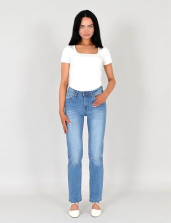 Джинси ESRA жіночі прямі з високою талією, еластичні, модель J735 (розмір 34)