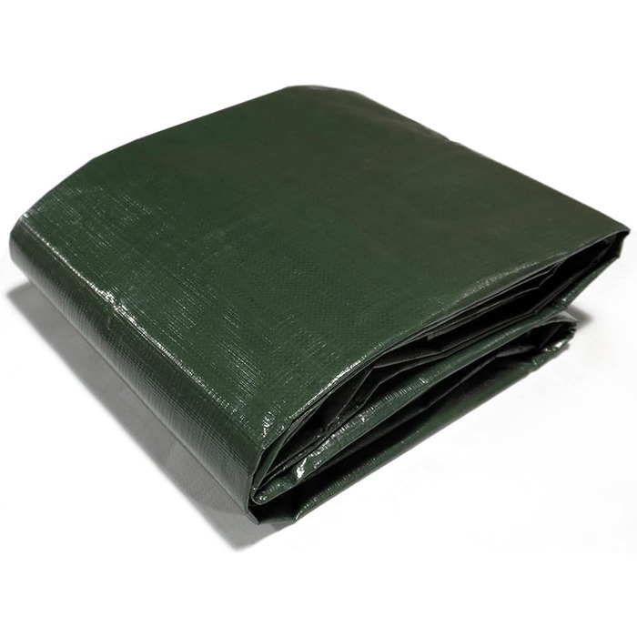 HanjetHJ Waterproof Green Tarp, 140g/m², Robust, Thick PE Material, as Tent Roof, Roof Covering, Protective Cover for Camping, Swimming Pool, Boat (4 x 5 m)