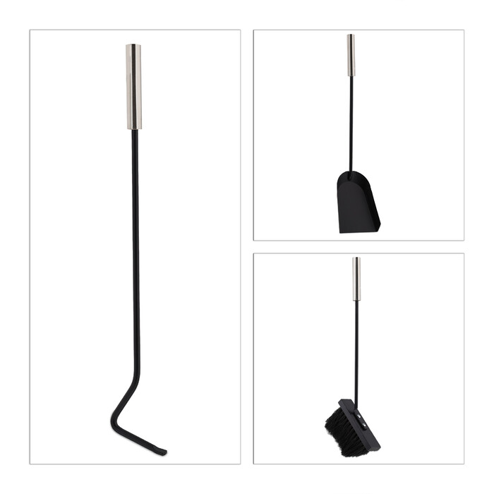 Relaxdays Fireplace Set, 4-Piece