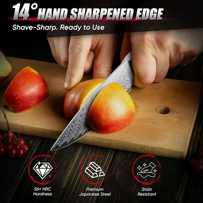 DRAGON RIOT Кухонний ніж професійний, шеф-ніж з ручкою з епоксидної смоли, з піхвою (універсальний)