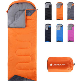 Lightweight Waterproof Sleeping Bag for Adults - Cold Weather Camping & Hiking - Orange
