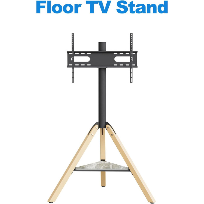 Підставка для телевізора Vanconwey Boden-TV-Ständer для LED/LCD екранів 40-75 дюймів, кутова, поворотна, з полицею з синтетичного каменю, VESA 600x400mm, до 40 кг
