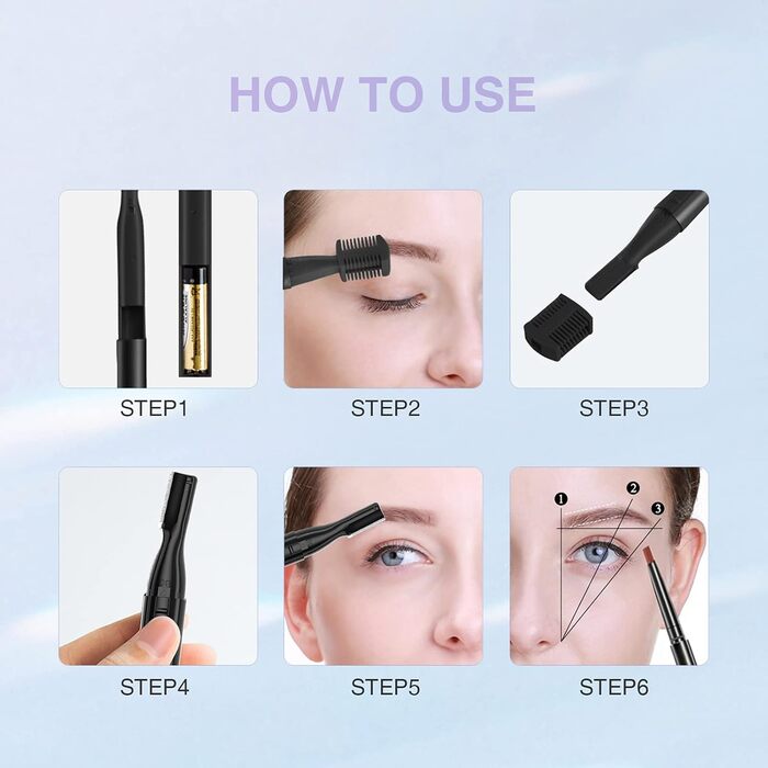 Електричний триммер для брів TOUCHBeauty AG-815B: прецизійний коректор з гребенем, бездротовий, для жінок