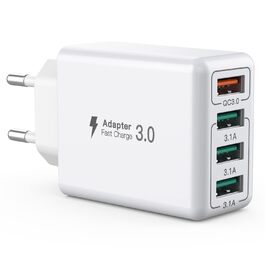 Зарядний пристрій USB-C 40W, 4 порти, PD+QC, для iPhone 12/13/14/15/Pro Max/XS/XR/8/7, Samsung, планшетів (Сірий)