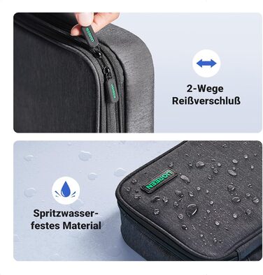 UGREEN Electronics Travel Cable Bag Universal Travel Cable Organizer Electronics Accessories Case 2-Layer Large Electronics Accessories Bag for Cables, Charger, Power Bank, Tablet