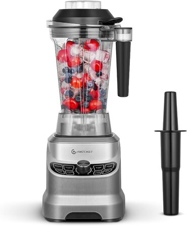 AMZCHEF Professional Stand Mixer with 8 Adjustable Speeds | 1800W Mixer High-Performance Blender for the Kitchen | 1.85 L Blender for Shakes, Smoothies, Ice Crushing, Frozen Fruit 1800W Grey