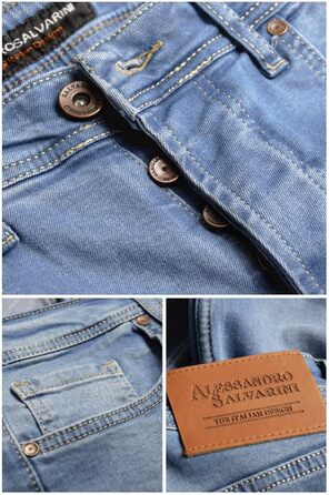 Чоловічі джинси Alessando Salvarini Slim Fit, сині, еластичні (33W/30L)