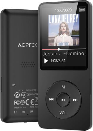 MP3-плеєр AGPTEK 32GB зі спікером, 70 годин роботи від акумулятора, 1.8
