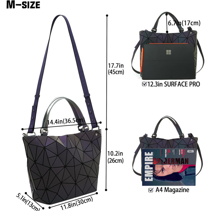 Геометричний гаманець жіночий світловідбиваючий, сумка через плече та клатч Geometrisches Portemonnaie (Cb-01-m)