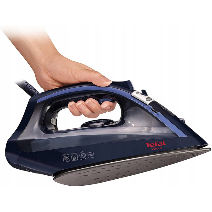 Парова праска Tefal: захист від крапель, стійка антипригарна підошва, потужність 2000 Вт