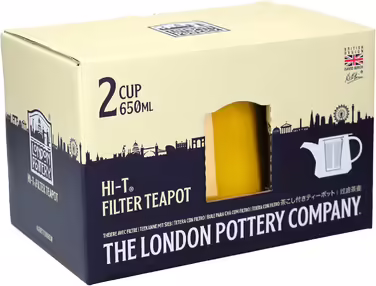 London Pottery Company 78402 Hi-T Teapot Set with Filter and Integrated Drip Tray, Stoneware (2 Cup (650 ml), Honey)