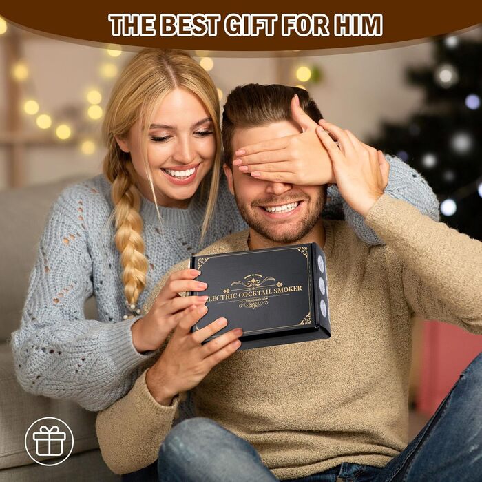 Електричний набір для копчення коктейлів та віскі з 6 дерев'яними стружками. Безпаливний аксесуар для напоїв. Подарунок для чоловіка/батька
