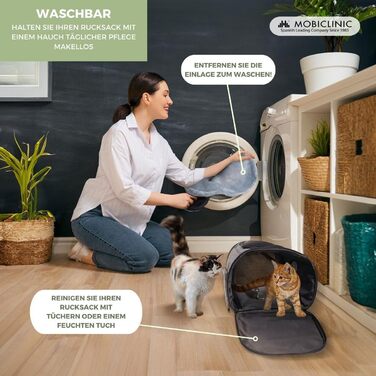 Рюкзак для котів та собак Mobiclinic® Pets Thor, сучасний, складний, з сітчастими вікнами, аксесуарами, подвійними ручками, регульований, 30x25x40 см