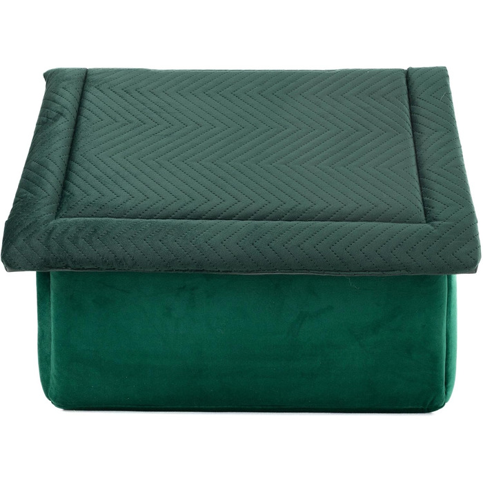 Зручна лежанка-будка для собак та котів, розмір L, зелений велюр | 34 x 44 x 38 см