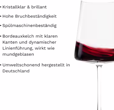 Stölzle Lausitz Bordeaux Glasses Power 6-Piece Set 650 ml – High-quality wine glasses ideal for Bordeaux – Modern Bordeaux bowls made of crystal glass for maximum flavor development – Dishwasher & impact resistant
