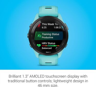 Garmin Forerunner 265 чорний/світло-сірий (46 мм, Aqua та чорний) - GPS годинник для бігу