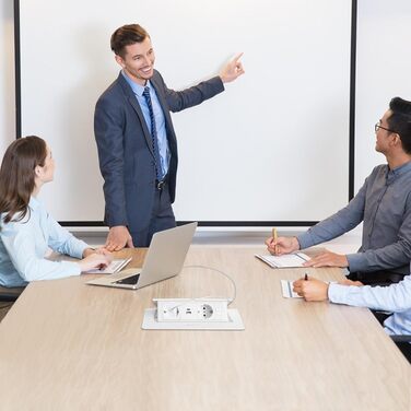 Вбудована розетка PD20W USB-C з швидкою зарядкою для столу, біла (20W, Type-C)