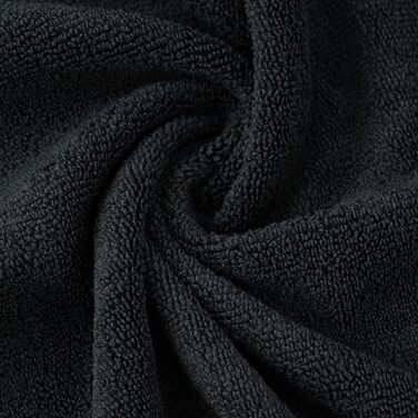 Рушники для перукарів Polyte - мікрофібра, швидковисихаючі, безворсові, 50x101 см, 2 шт. (Чорний)