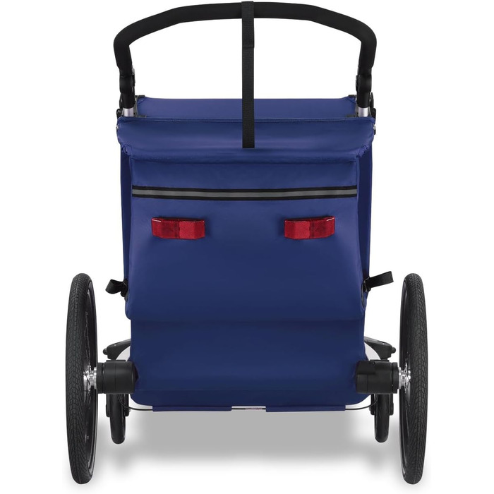 Fuxtec Fahrradanhänger Sportfux: Причіп для велосипеда на 2 місця, з багажником, відбивачами, ручкою-штовхачем, захистом від дощу та сонця, складний, фіолетовий FX-FA1 (блакитний)