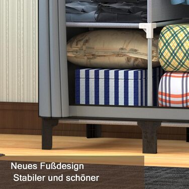LOEFME Wardrobe 170 * 175 * 45cm, Fabric Wardrobe for Bedroom, Fabric Clothes Closet, Fabric Wardrobe with 2 Hanging Rails