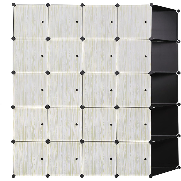 WOLTU Wardrobe/Clothes Cabinet with Shelf System, Bookshelf, Shoe Rack, DIY Shelf with 2 Clothes Rails, Super Large SR0102she